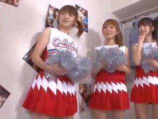 Three big susu jepang cheerleaders sharing pecker