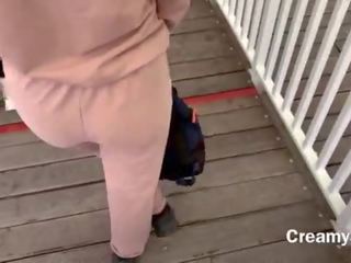 I barely had time to swallow grand cum&excl; Risky public adult clip on ferris wheel - CreamySofy